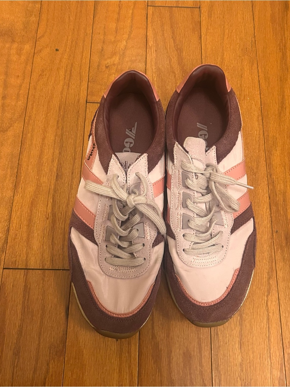 Gola Women's Retro Runner Sneaker in Plum & Dusty Pink - Picture 2 of 12